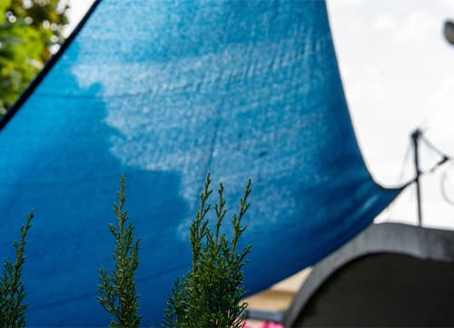 三冠牌RF圓扁針織遮陽休閒網應用實例｜HunkunNET 煥坤