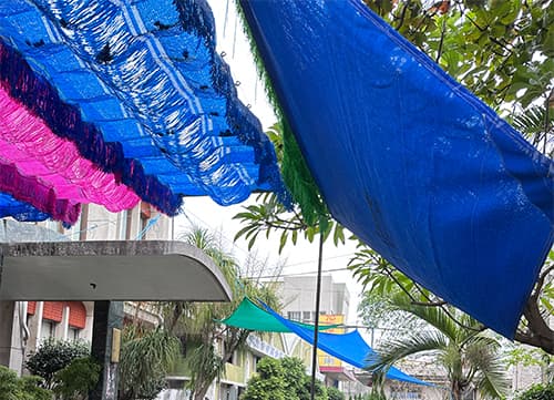 三冠牌RF圓扁針織網停車場遮陽網應用實例｜HunkunNET 煥坤