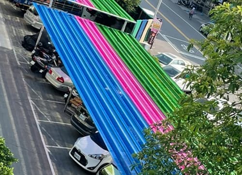 三冠牌懸掛式遮陽防曬網應用實例(1)｜HunkunNET 煥坤